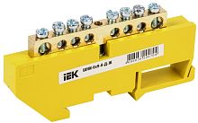 Шина неизолированная IEK PE "земля" ШНИ-6х9-8-Д-Ж 8 групп желтый картинка 